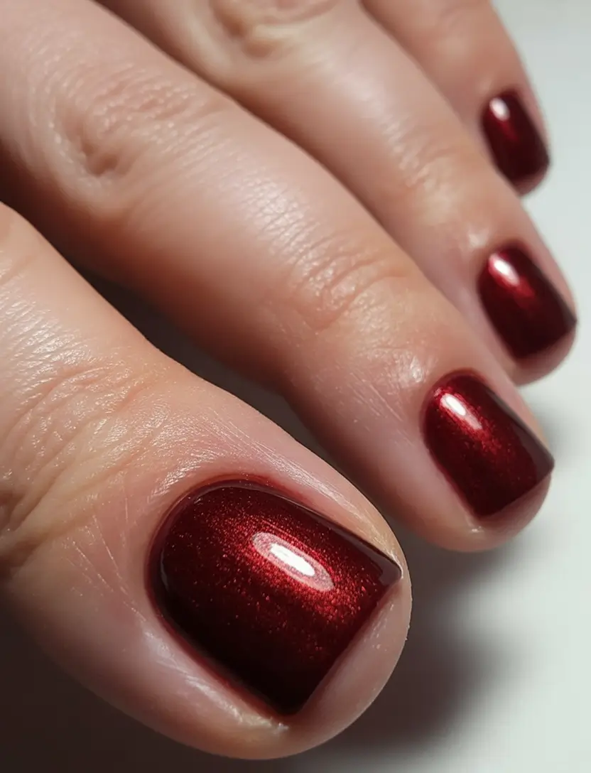 Velvet Red Winter Toe Nails 2025
