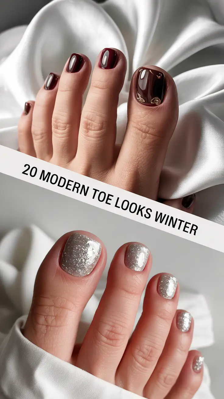 Modern Toe Nail Looks Winter 2025–2026: Cute Ideas, Polish Shades & Winter Colors for Toes