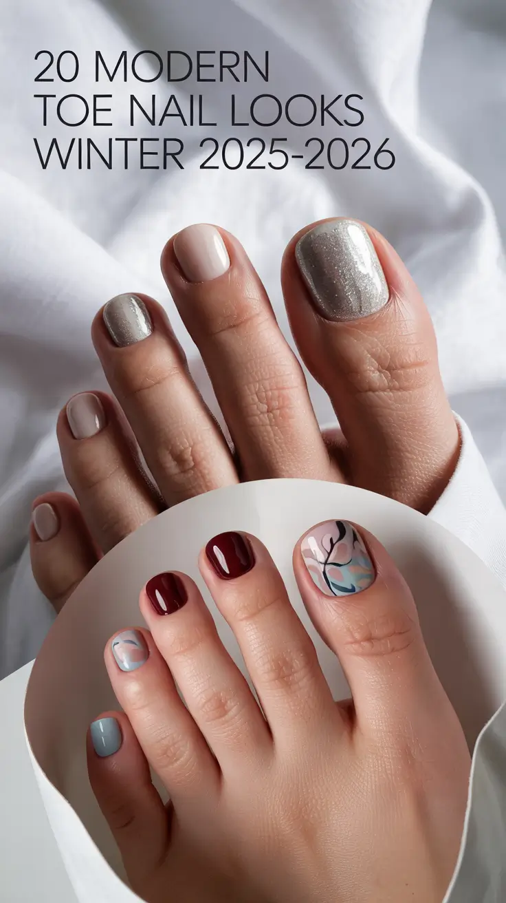 Modern Toe Nail Looks Winter 2025–2026: Cute Ideas, Polish Shades & Winter Colors for Toes