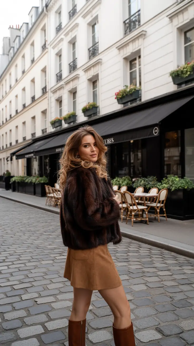 new york outfits winter Chic in Brown and Suede: Cold-Weather Glamour