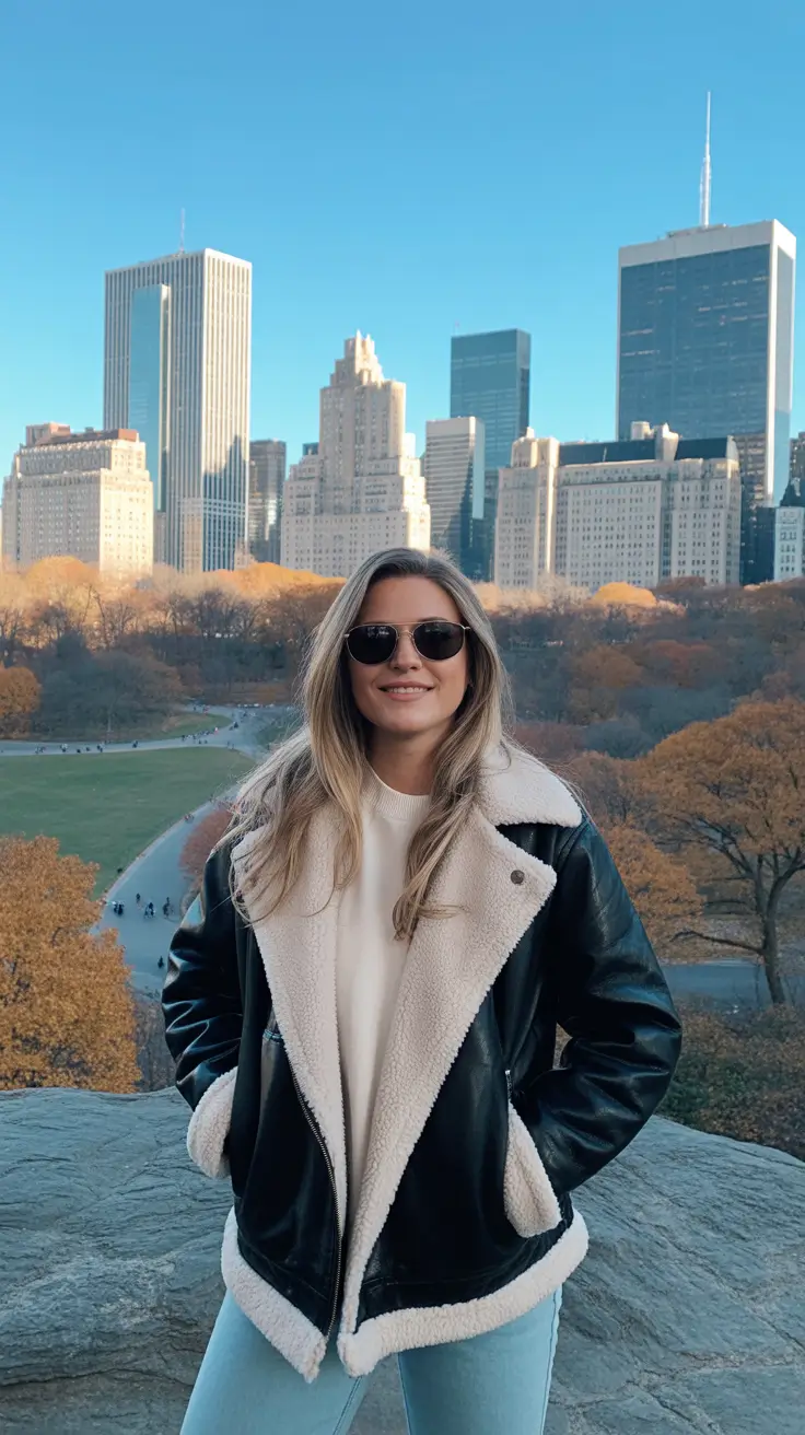new york outfits winter street style Shearling Chic: Effortless Warmth in the Heart of the City