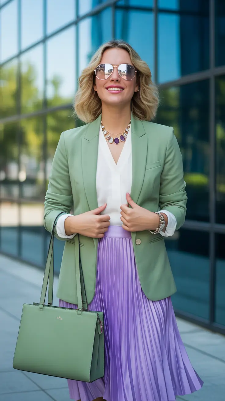 office outfits women Pastel Professionalism