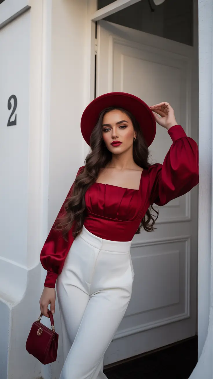 outfit ideas 2026 Crimson Elegance