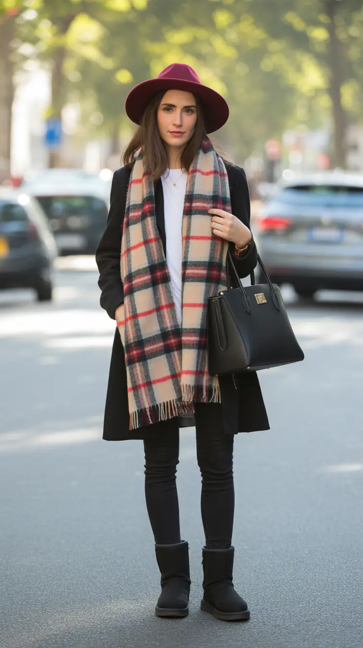Outfits with Ugg boots 2026 Classic Check and Bold Details