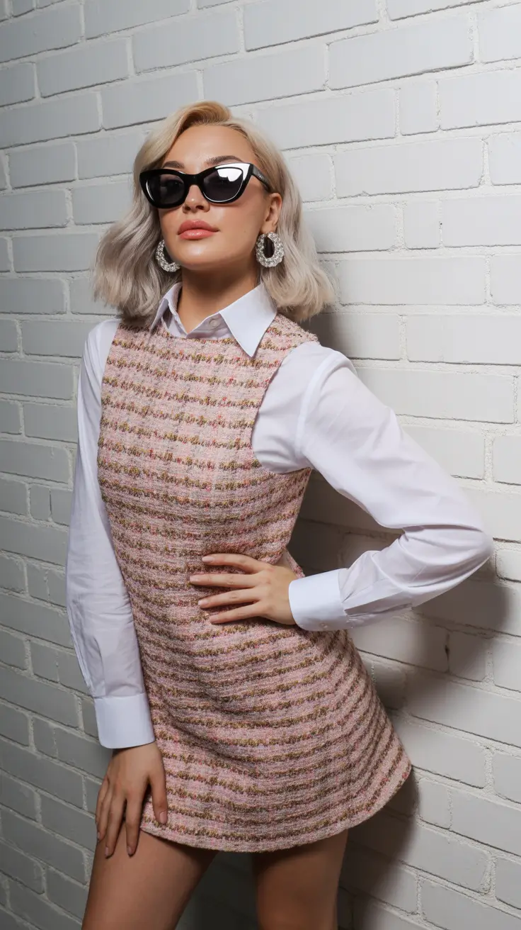 preppy outfits aesthetic Pink Tweed Power