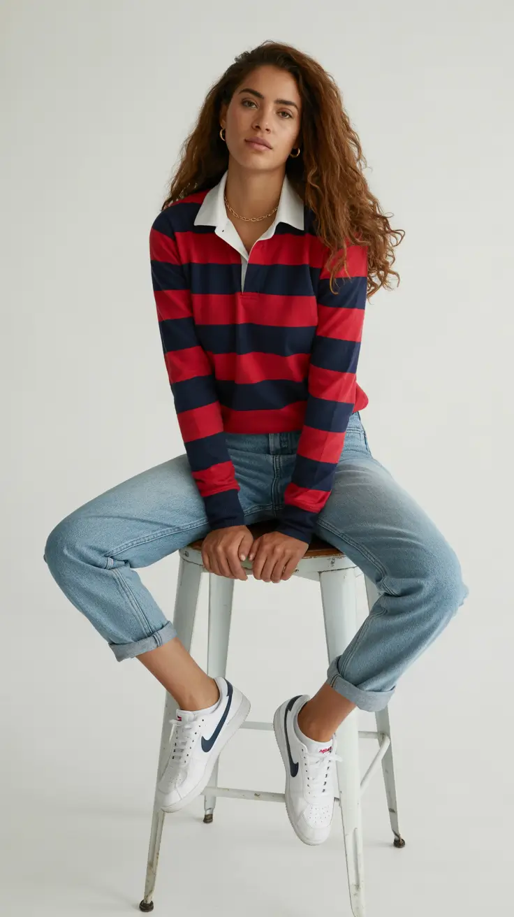 preppy outfits aesthetic Rugby Classic Energy