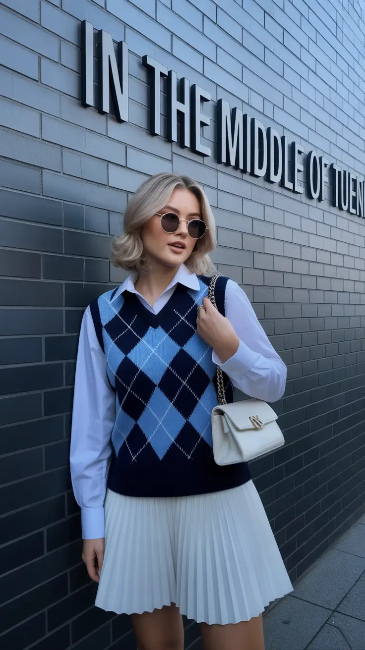 preppy outfits aesthetic Argyle Academia
