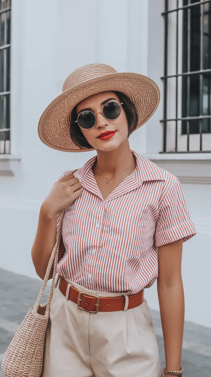 preppy outfits aesthetic Coastal Retro Stripes