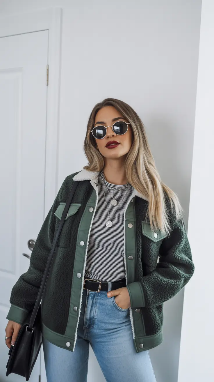 cold weather outfits street style Green Cool and Casual Edge
