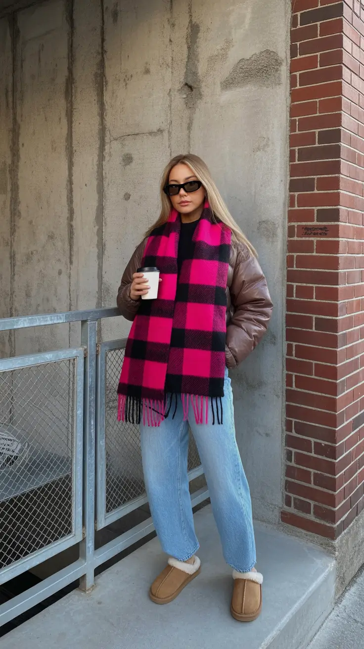 cold weather outfits casual Bright Checks and Urban Cool