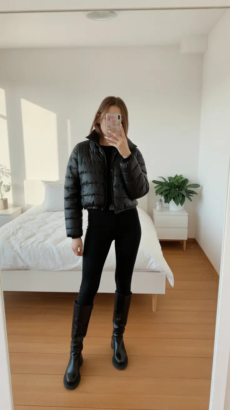 cold weather outfits winter Monochrome Chic for Effortless Confidence