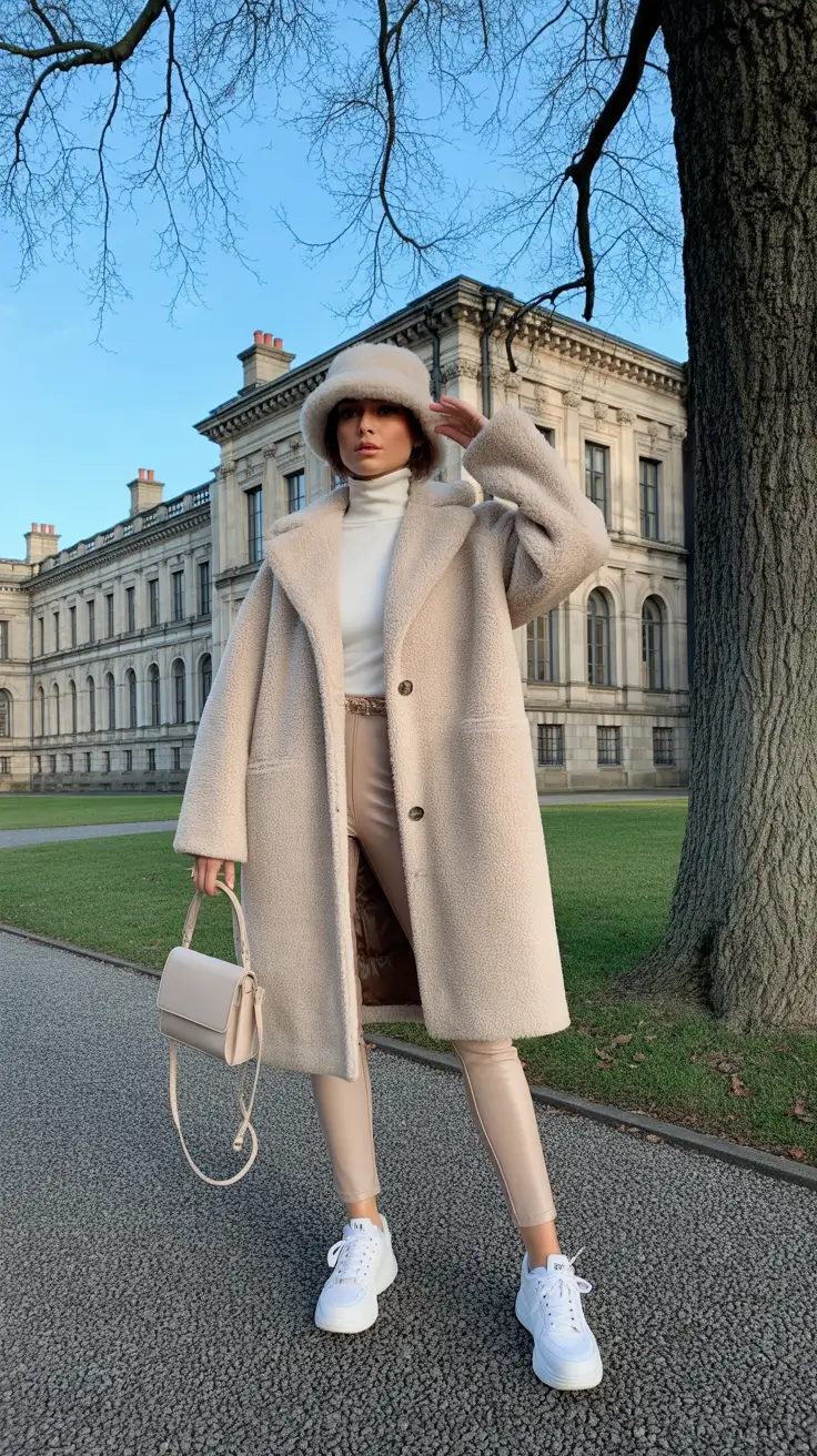 cold weather outfits for work Cream Elegance in Motion