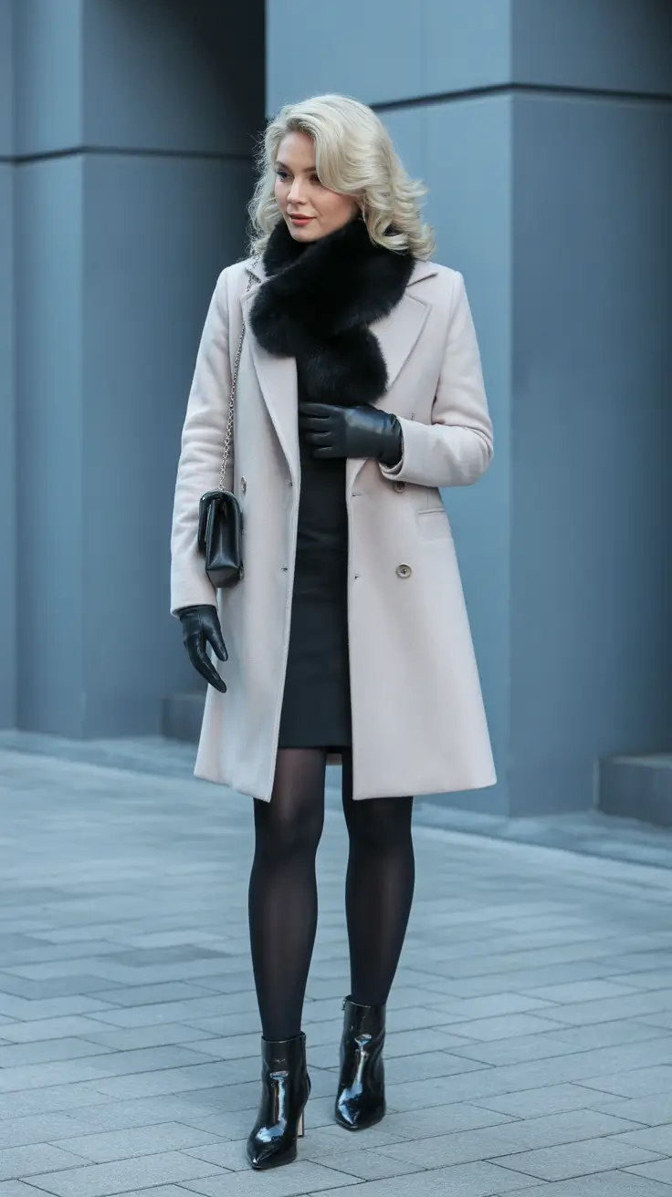 cold weather outfits for work Monochrome City Glam