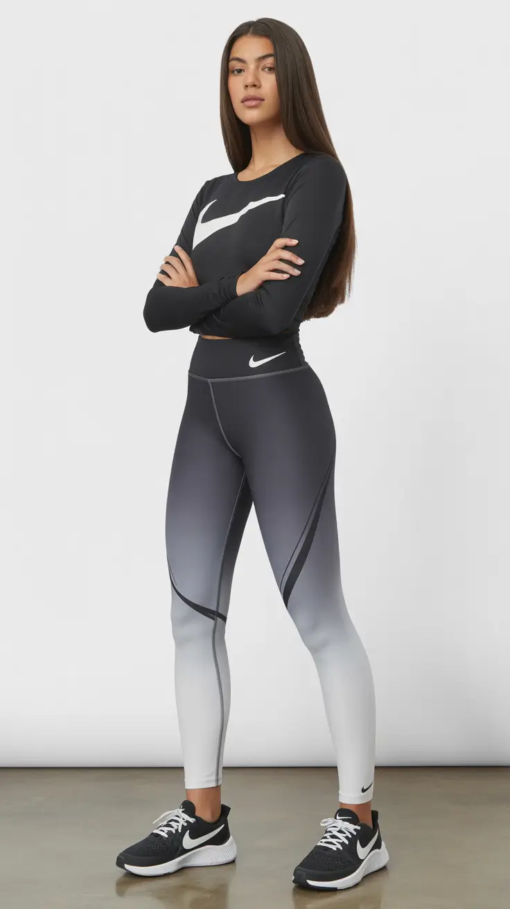 Stylish legging outfits 2026 Monochrome Motion