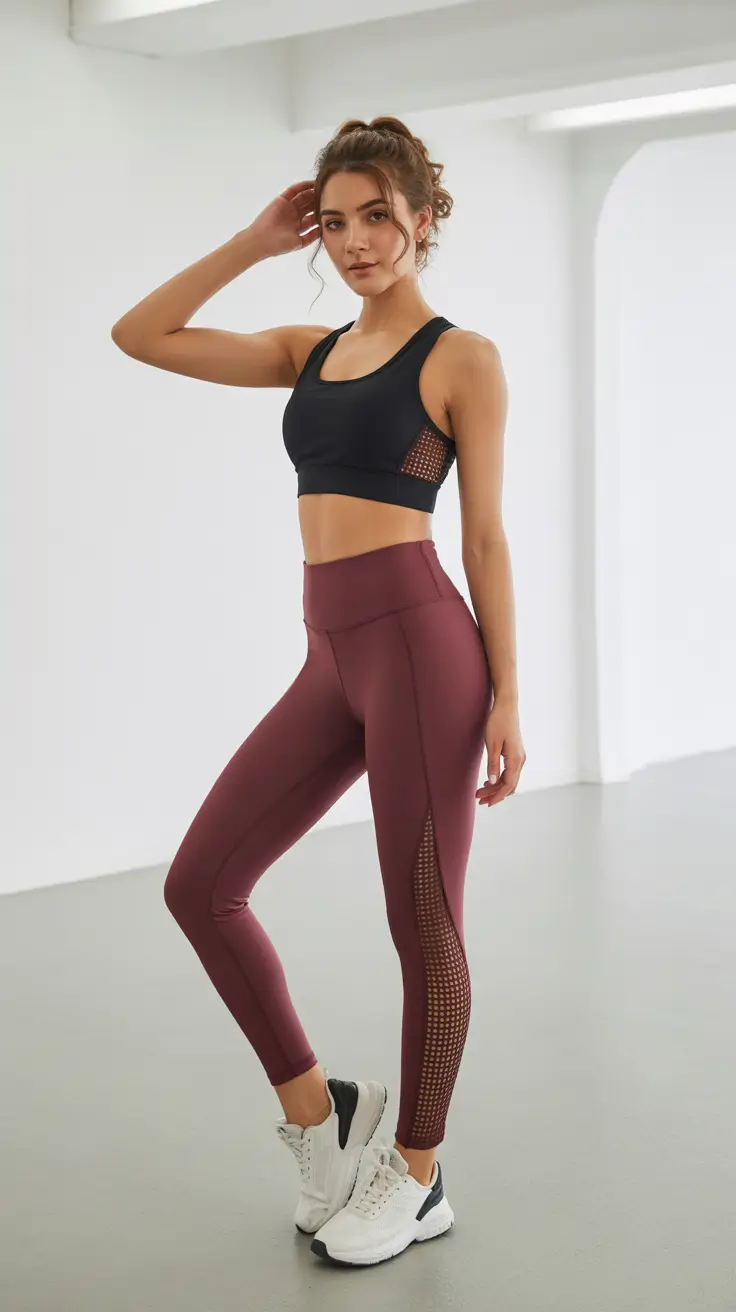 Stylish legging outfits 2026 Wine Energy