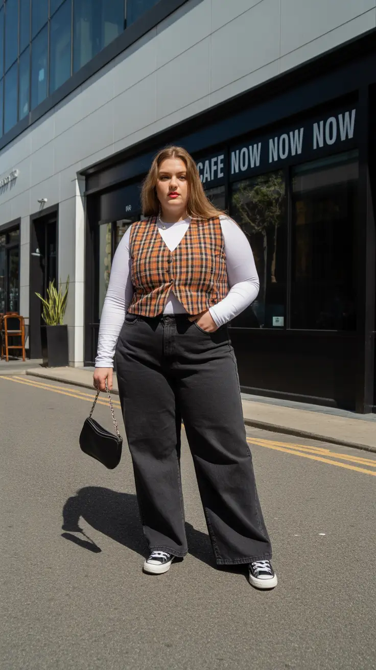 Urban Plaid Revival Stylish midsize outfits 2026