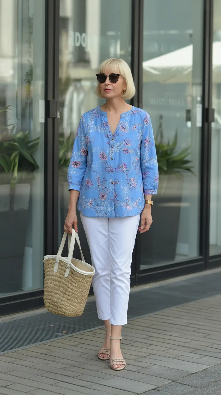 outfits for women over 50 spring City Bloom Elegance