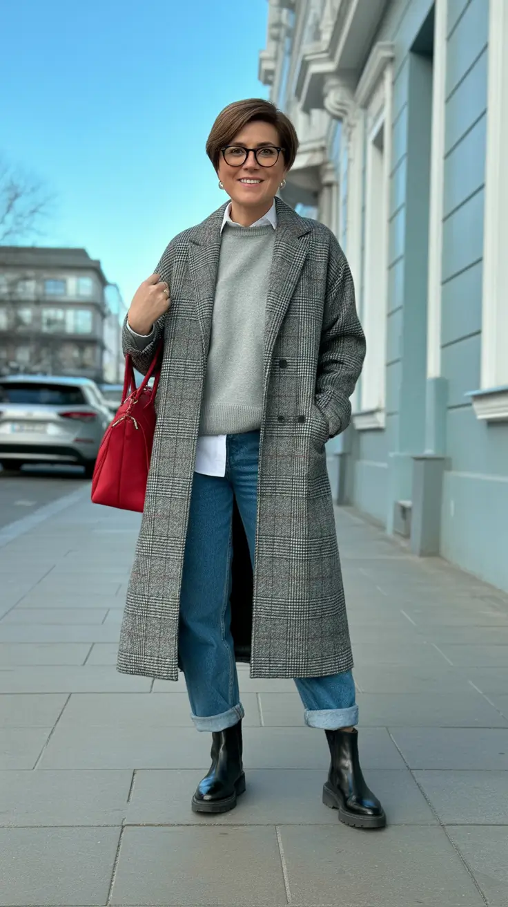outfits for women over 50 winter Gray Layers for Modern Days