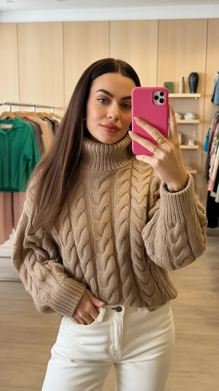 Stylish sweater outfits 2026 Beige Luxe Layers