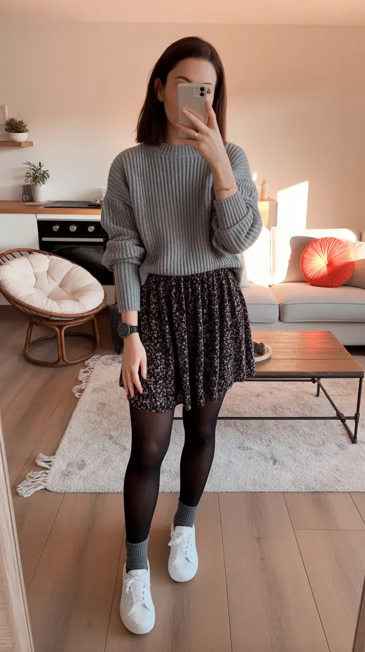 Stylish sweater outfits 2026 Cozy Gray Days