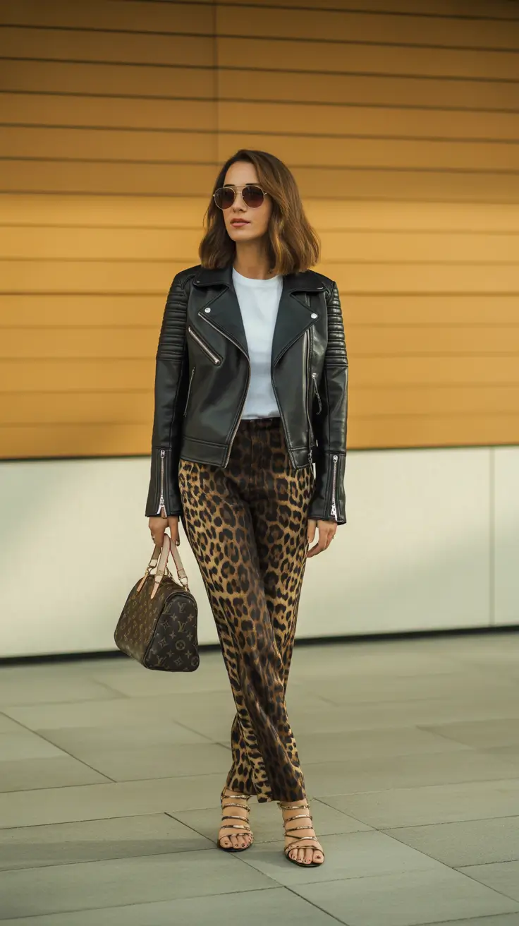 fashion outfits 2026 trends fall Leather Rebel & Leopard Luxe
