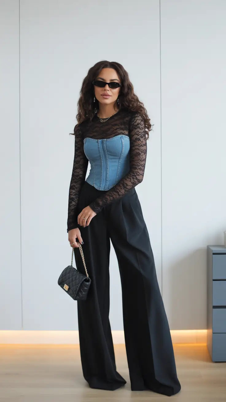 Trendy going out outfits 2026 Denim Corset Cool