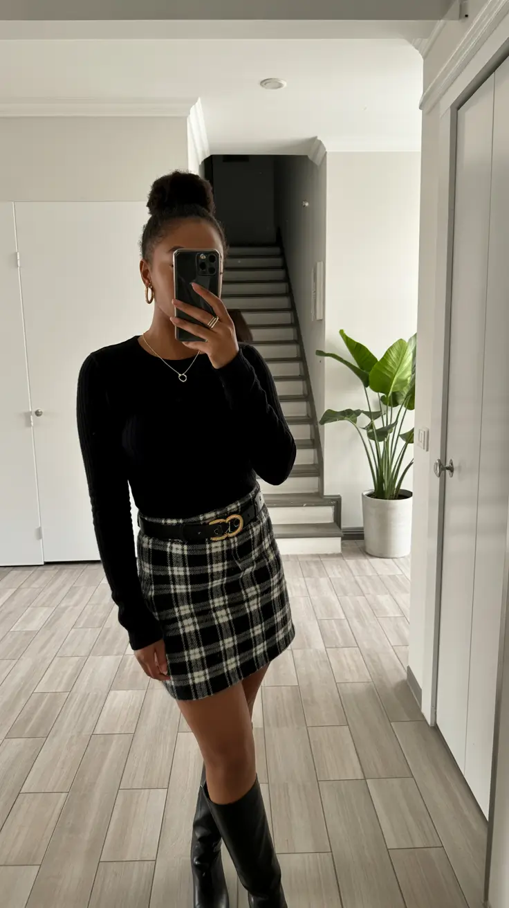 outfits for black women fall Classic Check Revival Youthful and Confident