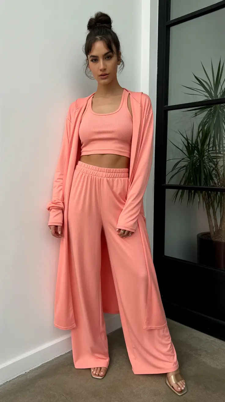 trendy outfits 2026 Soft Coral Coziness