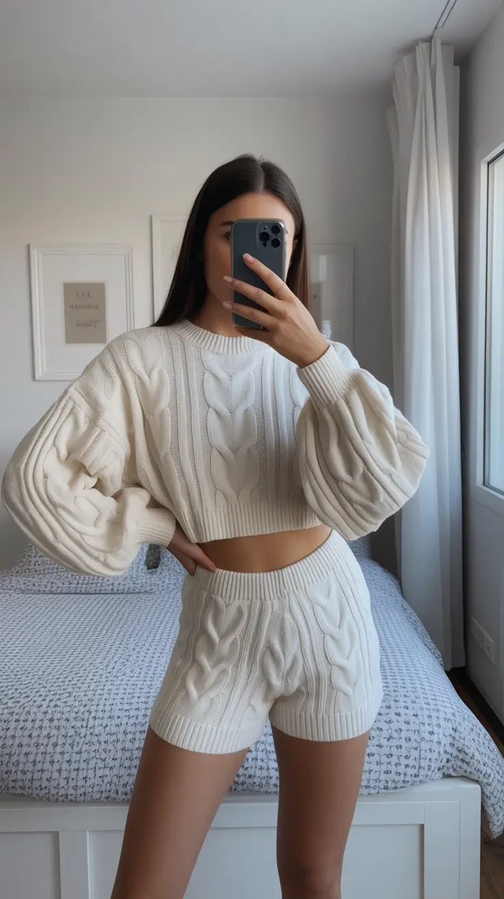 trendy outfits 2026 Ivory Knit Set: Cozy Minimalism