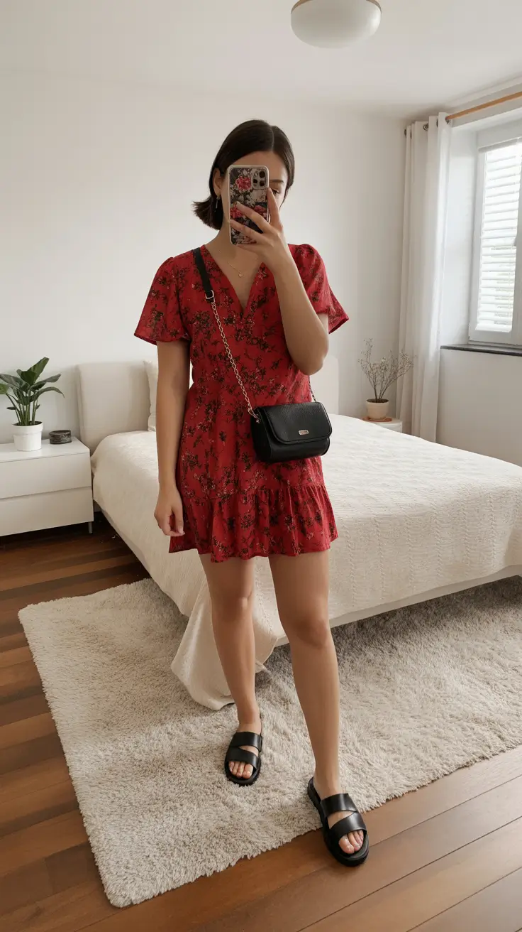 trendy outfits 2026 Red Florals for Effortless Charm