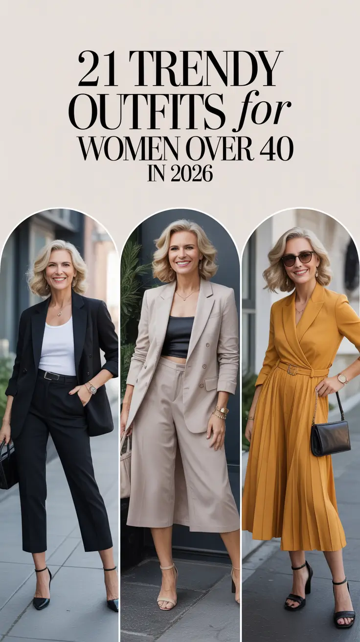 Trendy Outfits for Women Over 40 in 2026: Elegant, Casual & Everyday Styles to Try This Year