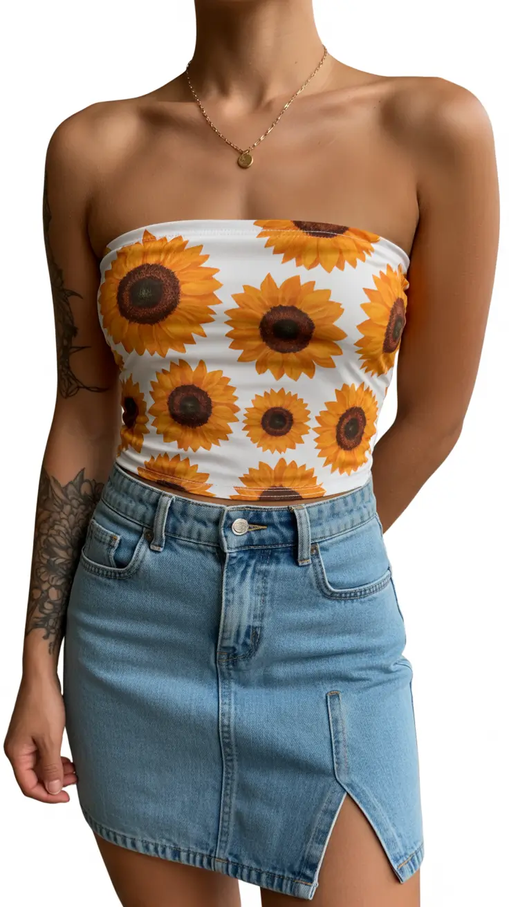 Trendy skirt outfits 2026 Sunny Spirit with Denim and Floral Energy