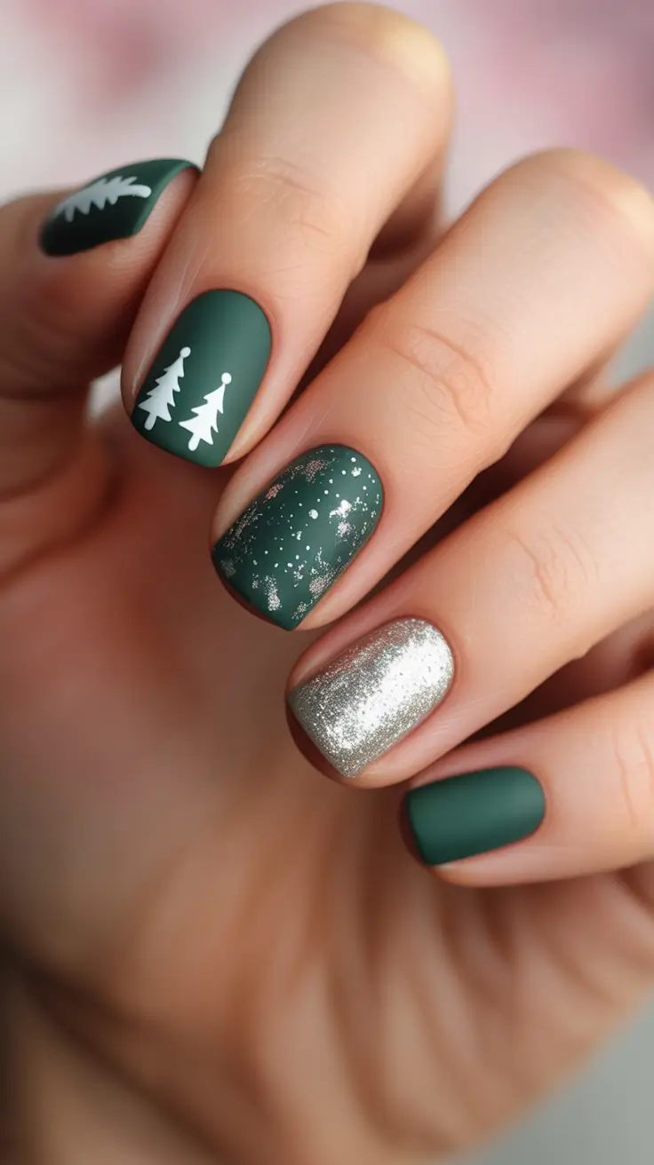 Trendy Winter Nail Colors 2025-2026 Evergreen Glow