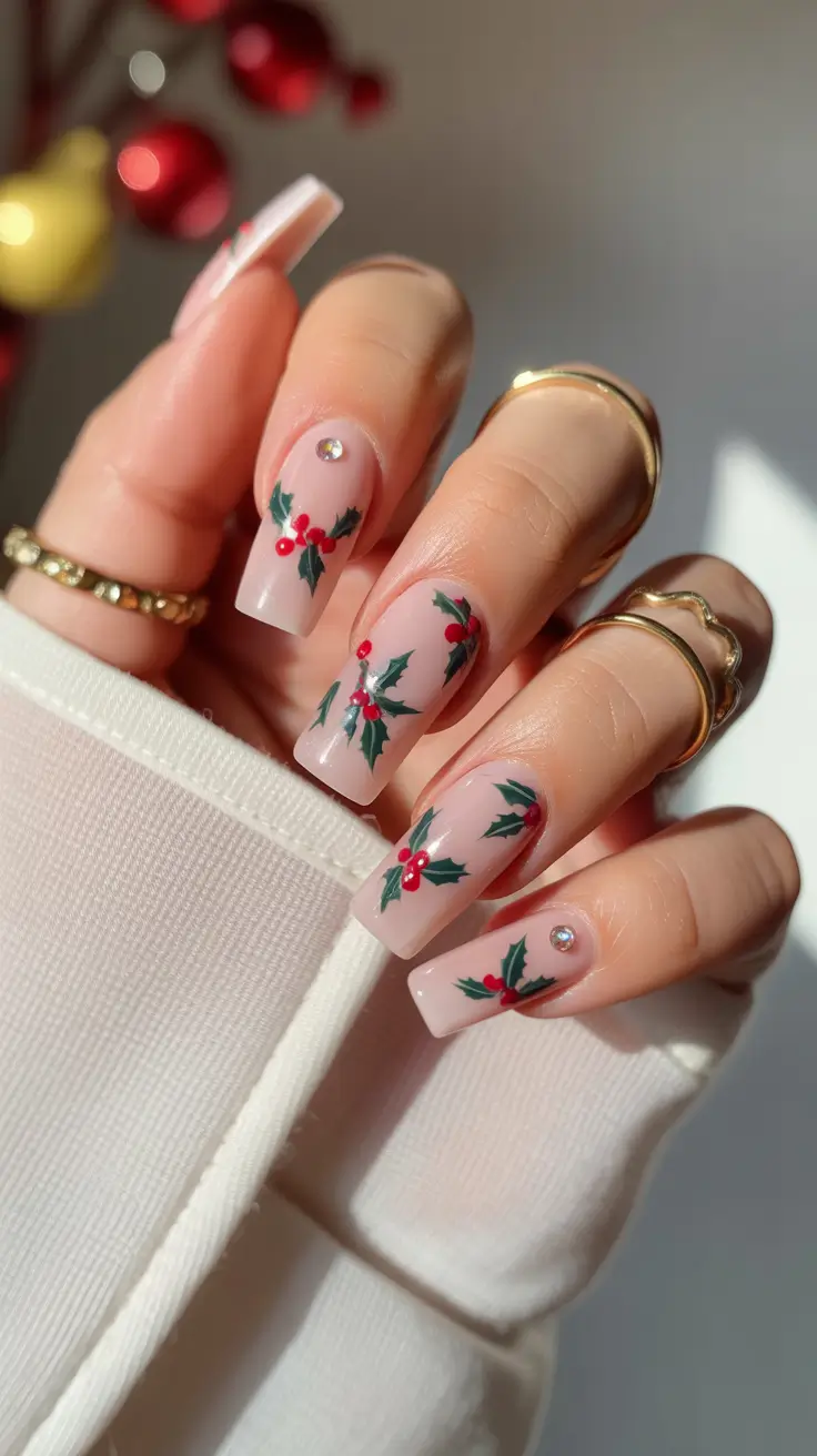 Trendy Winter Nail Colors 2025-2026 Classic Holly Charm
