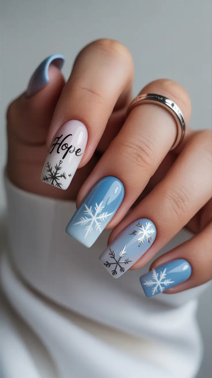 Trendy Winter Nail Colors 2025-2026 Hopeful Winter Blue