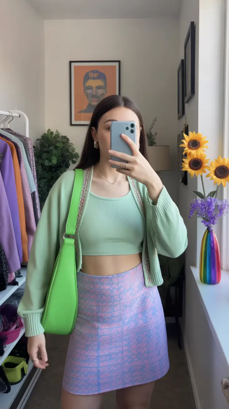 y2k outfits summer Mint and Lilac Glow