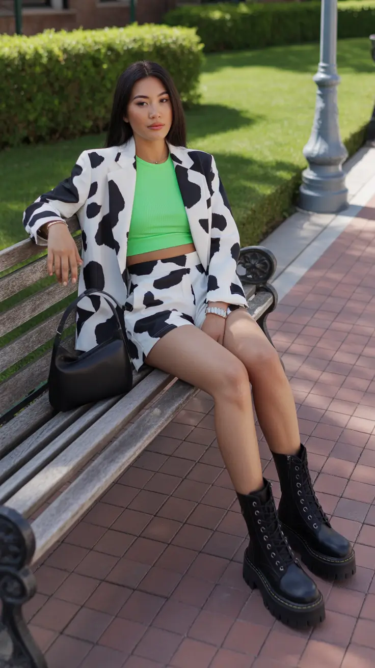 y2k outfits party Electric Contrast Power