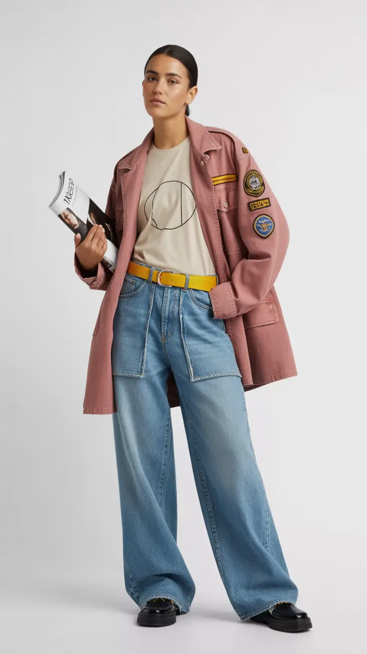 y2k outfits 2000s Military Mood with a Twist