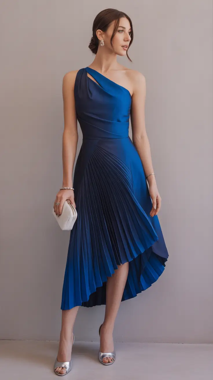 wedding guest outfits 2026 Midnight Pleats
