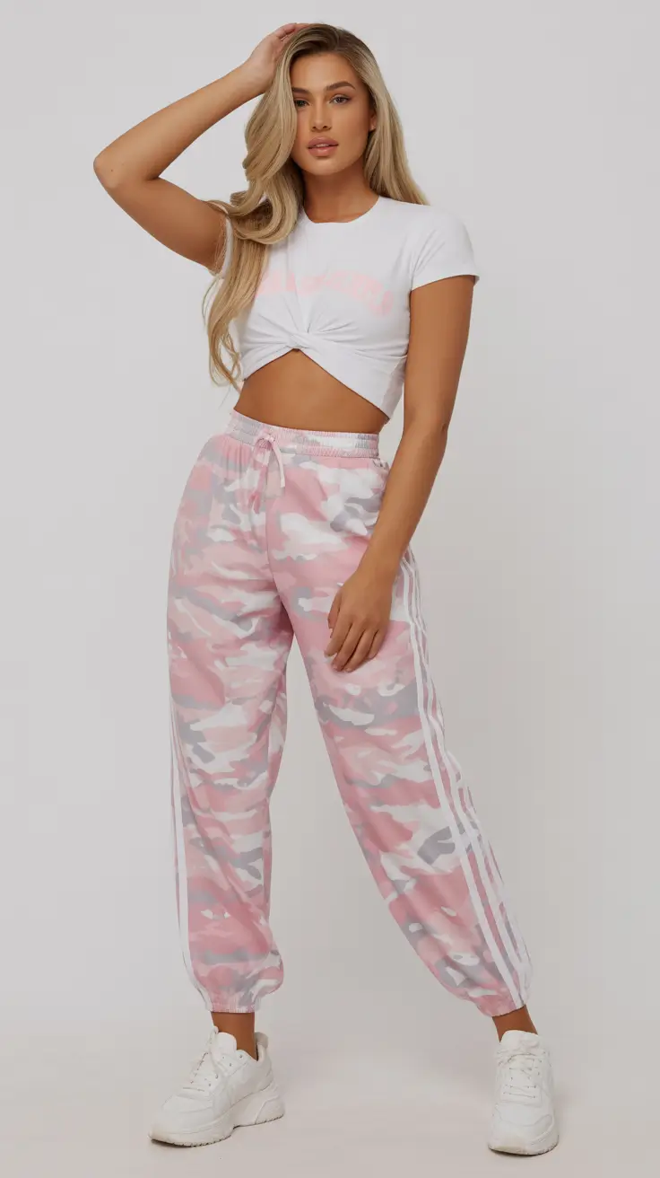workout outfits women Pink Camo Pop