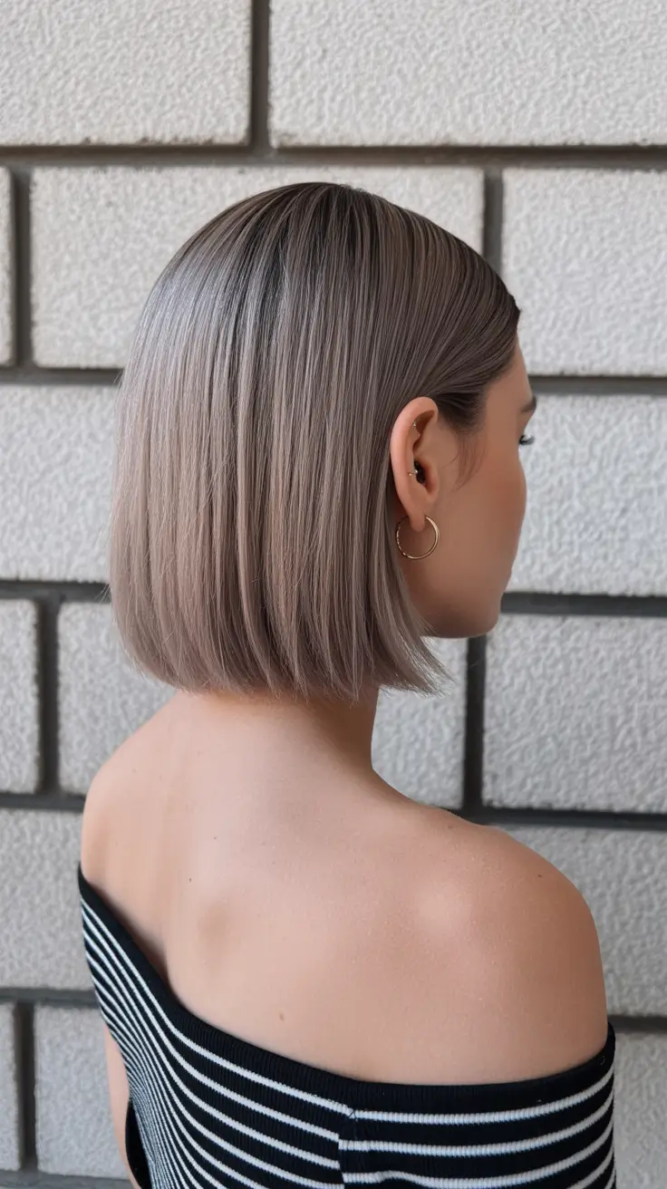 ash blonde hair color 2026 Frosted Lilac Bob
