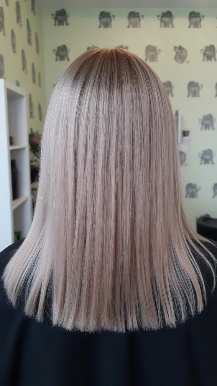 ash blonde hair color 2026 Ice Satin Length