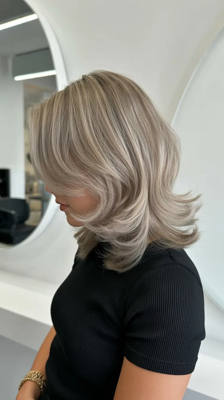 ash blonde hair color 2026 Frosted Volume Layers