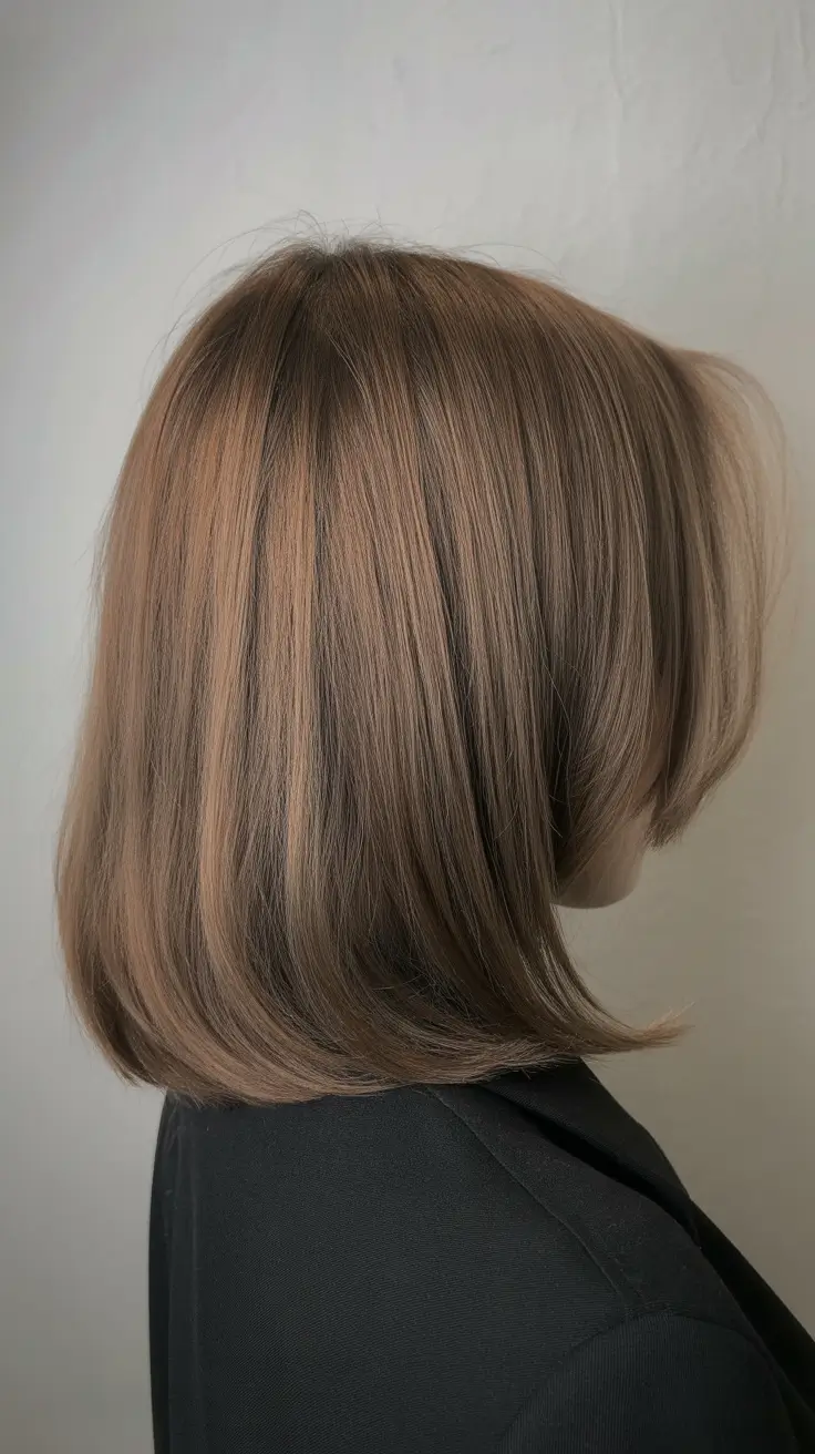 ash brown hair color 2026 Muted Milk Tea Layers for Subtle Charm