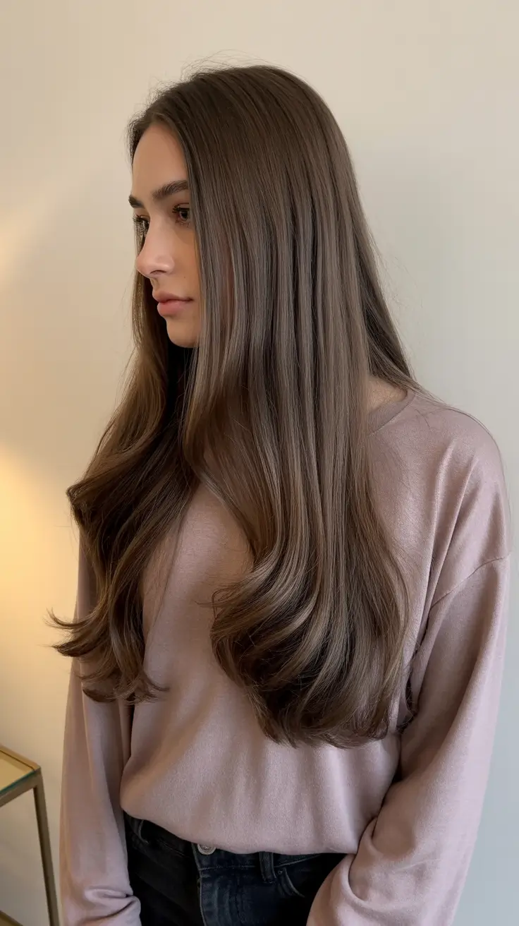 ash brown hair color 2026 Classic Rebond Shine in Dark Ash Brown