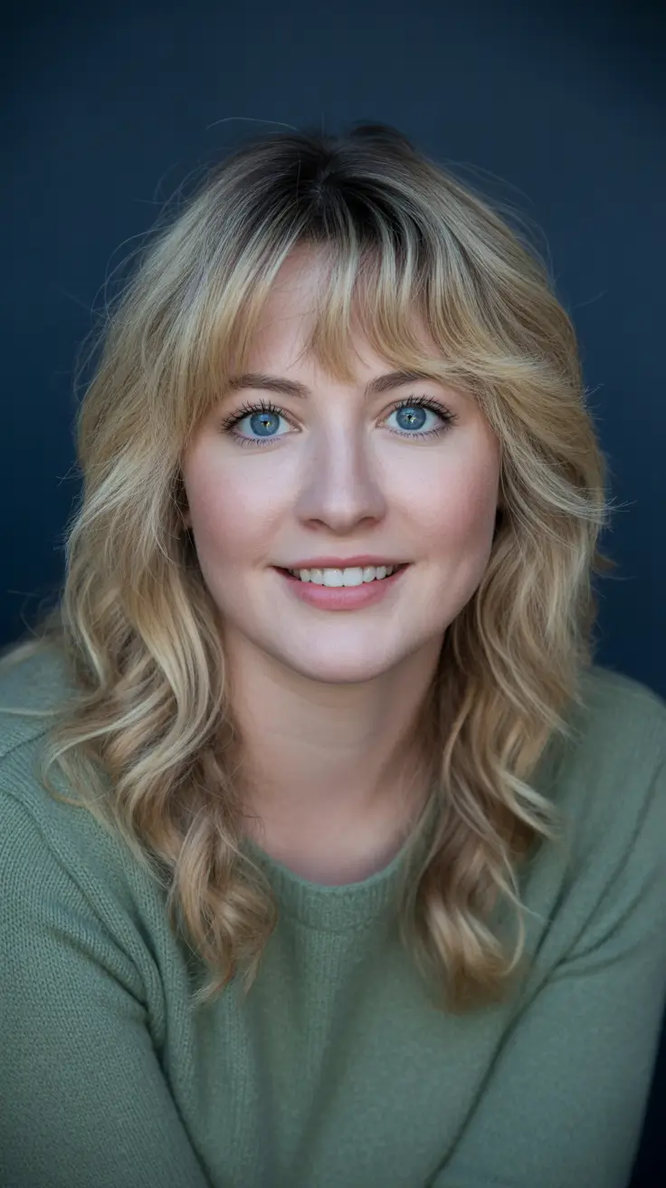 haircuts for chubby faces plus size+Soft Beach Waves with Shaggy Texture