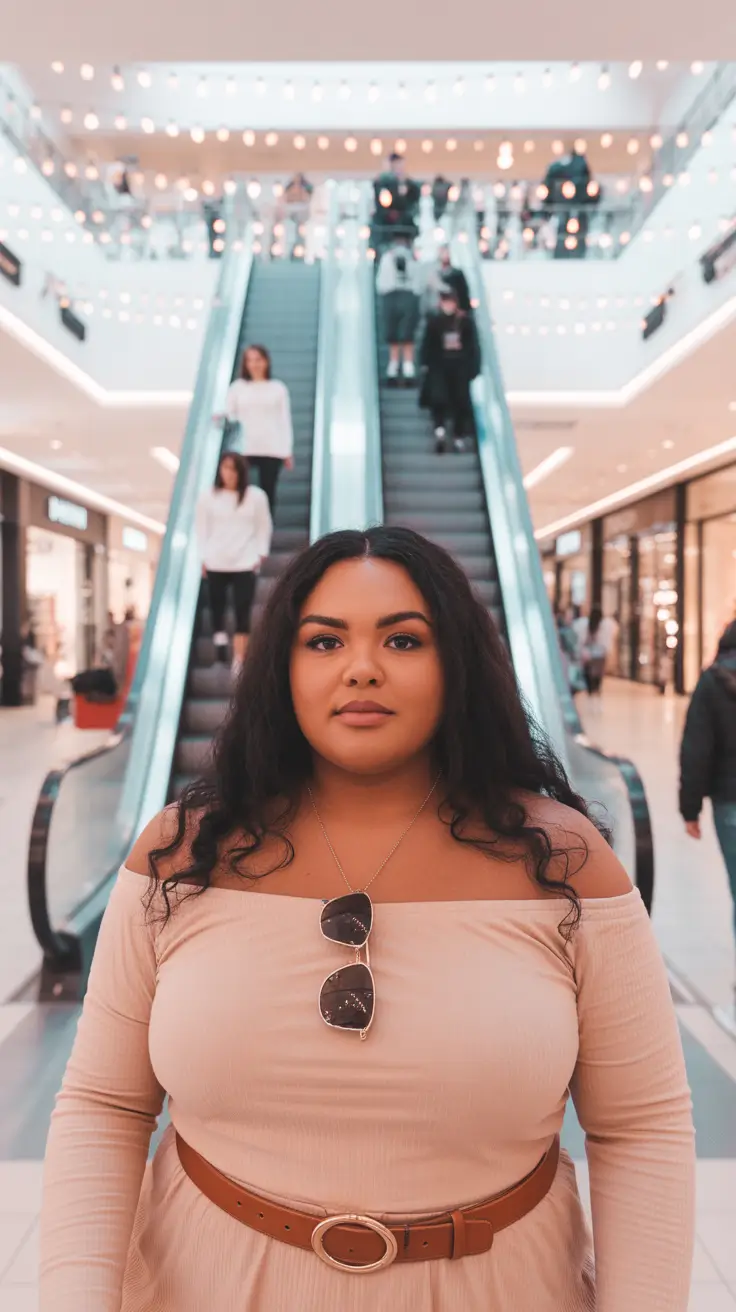 haircuts for chubby faces plus size+Natural Length with Defined Center Part