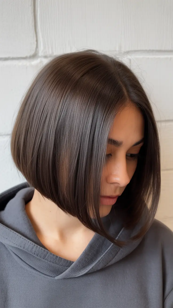 Best haircuts for medium hair 2026 Angled Sleek Bob