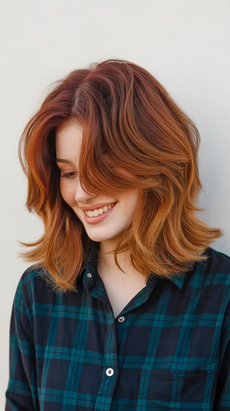 Best haircuts for medium hair 2026 Soft Copper Layers