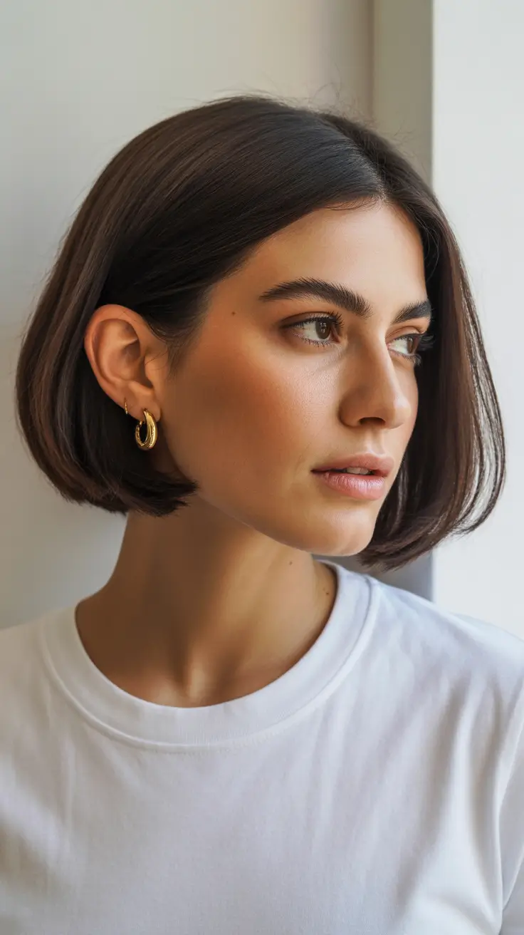 haircuts for thin fine hair short brunette bob 2026